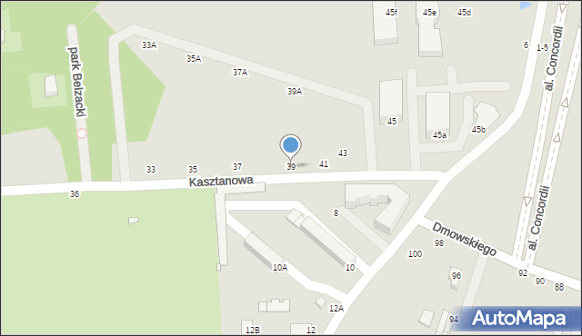 Piotrków Trybunalski, Kasztanowa, 39, mapa Piotrków Trybunalski