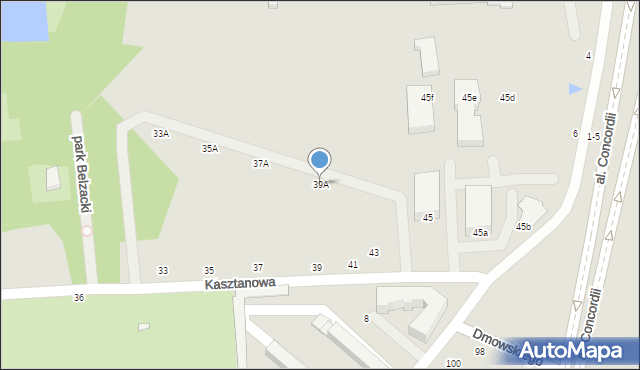 Piotrków Trybunalski, Kasztanowa, 39A, mapa Piotrków Trybunalski