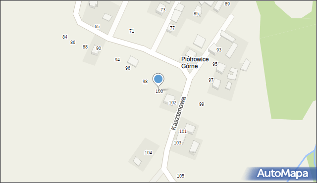 Piotrowice, Kasztanowa, 100, mapa Piotrowice