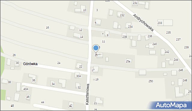 Piotrowice, Kasztanowa, 15, mapa Piotrowice