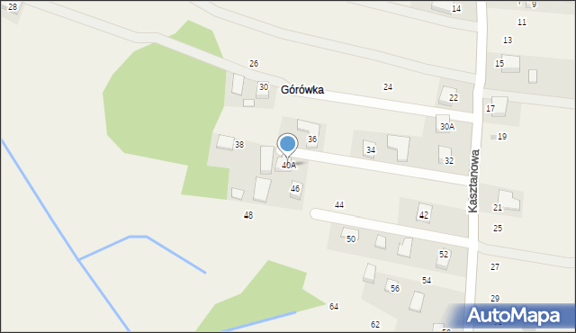 Piotrowice, Kasztanowa, 40A, mapa Piotrowice