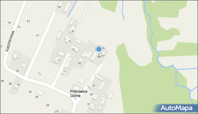 Piotrowice, Kasztanowa, 89, mapa Piotrowice