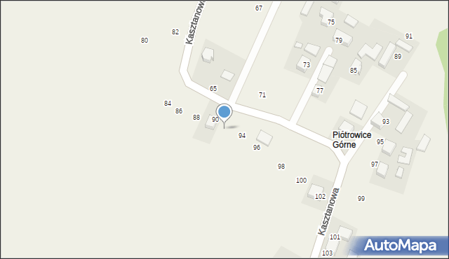 Piotrowice, Kasztanowa, 92, mapa Piotrowice