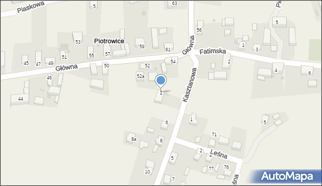 Piotrowice, Kasztanowa, 2, mapa Piotrowice