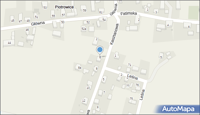 Piotrowice, Kasztanowa, 6, mapa Piotrowice