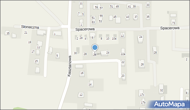 Pisary, Kasztanowa, 26, mapa Pisary