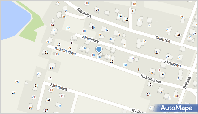 Pisarzowice, Kasztanowa, 16, mapa Pisarzowice