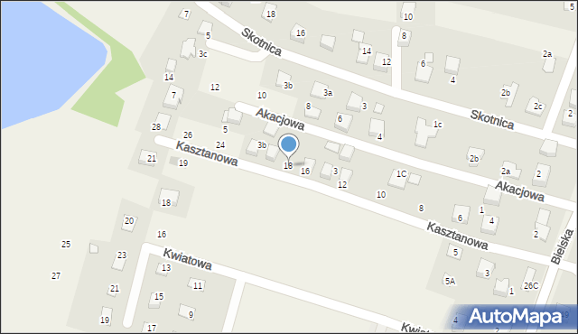 Pisarzowice, Kasztanowa, 18, mapa Pisarzowice