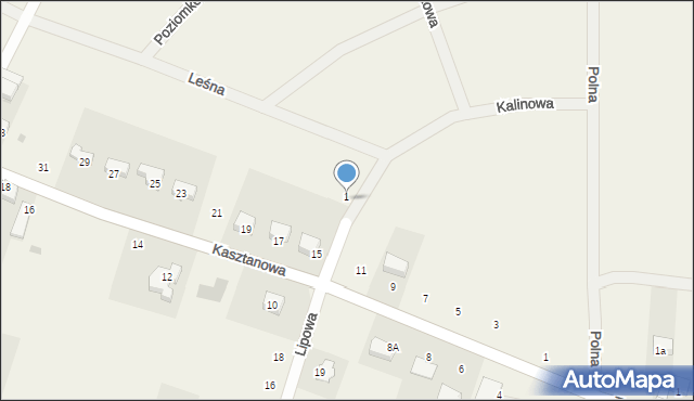 Pławna, Kalinowa, 1, mapa Pławna