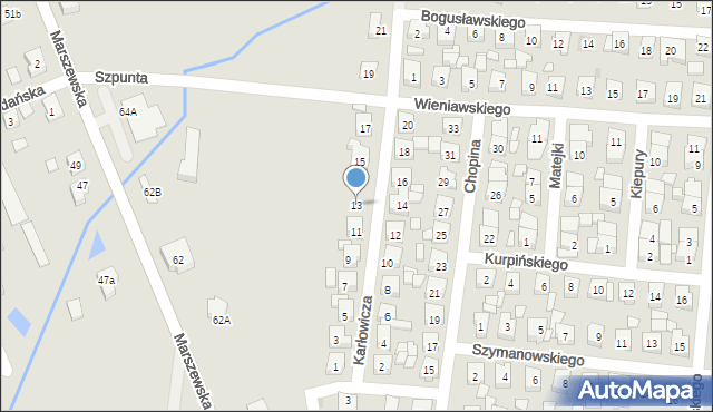 Pleszew, Karłowicza Mieczysława, 13, mapa Pleszew