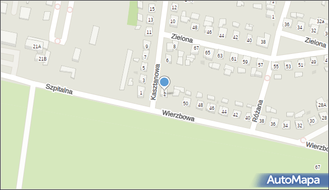 Pleszew, Kasztanowa, 2, mapa Pleszew