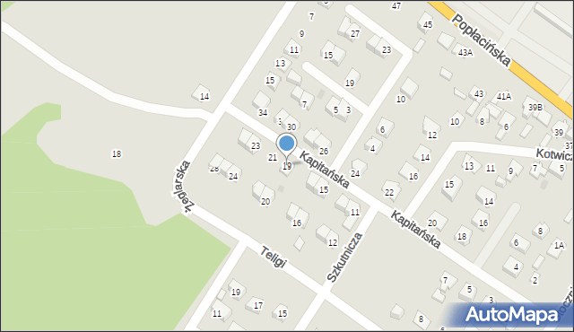 Płock, Kapitańska, 19, mapa Płock
