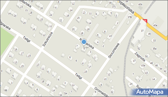 Płock, Kapitańska, 5, mapa Płock