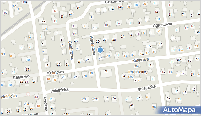 Płock, Kalinowa, 27, mapa Płock