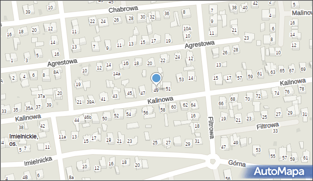 Płock, Kalinowa, 49, mapa Płock