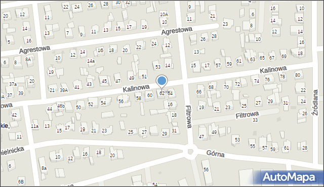 Płock, Kalinowa, 62, mapa Płock