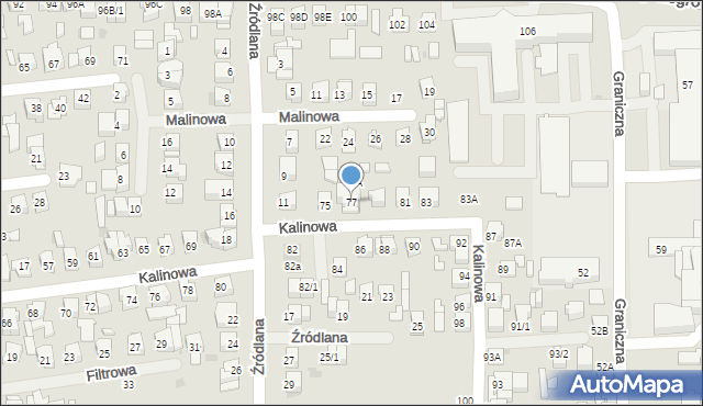Płock, Kalinowa, 77, mapa Płock