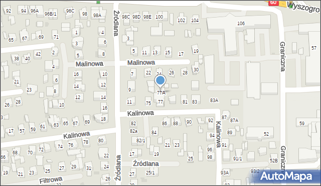 Płock, Kalinowa, 77A, mapa Płock