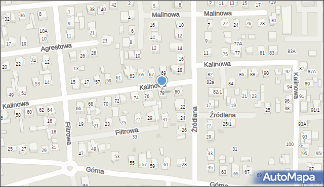 Płock, Kalinowa, 78, mapa Płock