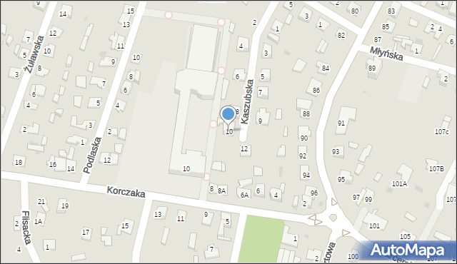 Płock, Kaszubska, 10, mapa Płock