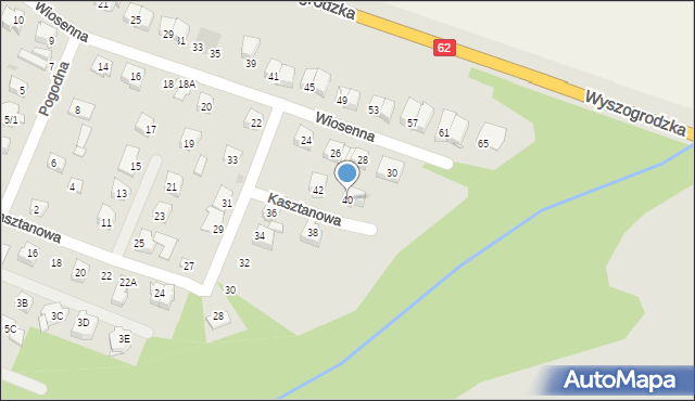 Płock, Kasztanowa, 40, mapa Płock