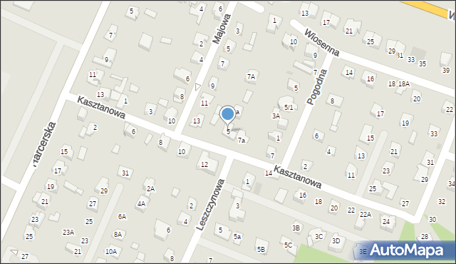 Płock, Kasztanowa, 5, mapa Płock