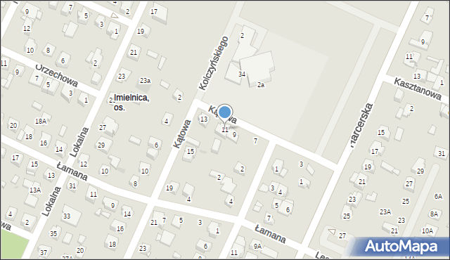 Płock, Kątowa, 11, mapa Płock