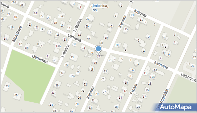 Płock, Kątowa, 14, mapa Płock