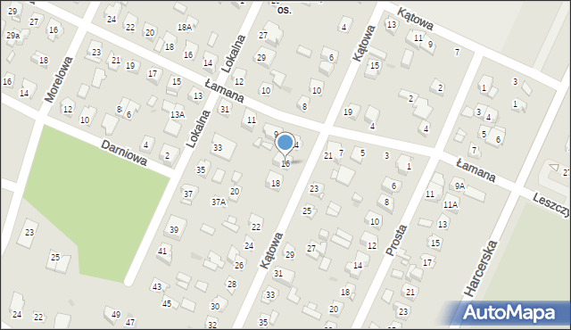 Płock, Kątowa, 16, mapa Płock