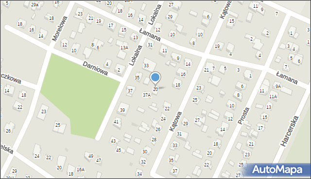 Płock, Kątowa, 20, mapa Płock