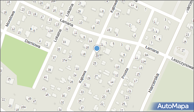 Płock, Kątowa, 23, mapa Płock