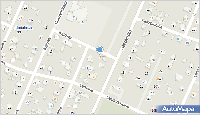 Płock, Kątowa, 3, mapa Płock