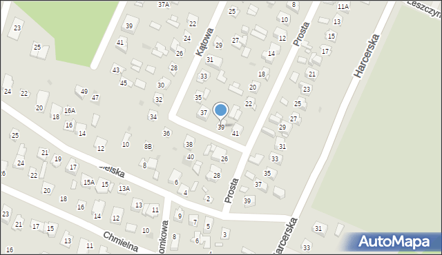 Płock, Kątowa, 39, mapa Płock
