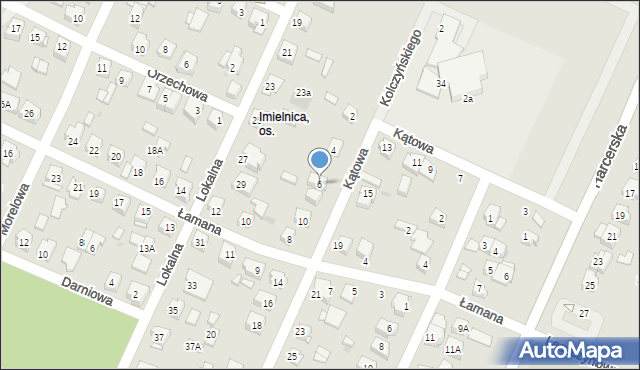 Płock, Kątowa, 6, mapa Płock