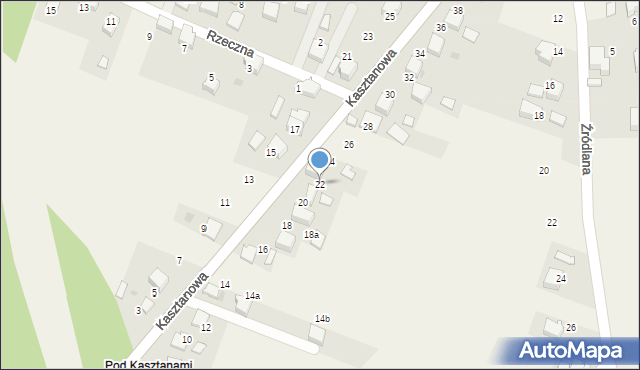 Płoki, Kasztanowa, 22, mapa Płoki
