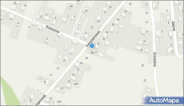 Płoki, Kasztanowa, 28, mapa Płoki