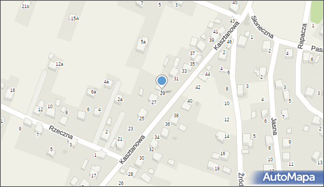 Płoki, Kasztanowa, 29, mapa Płoki