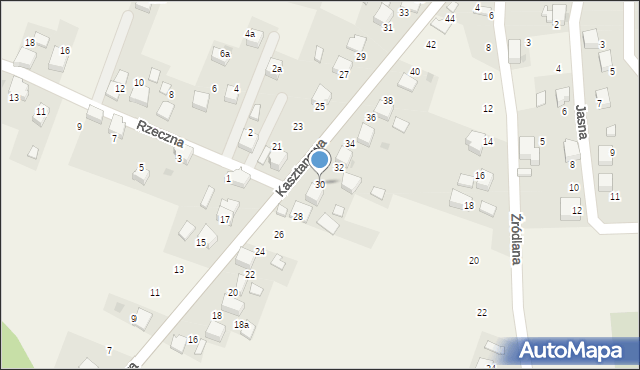 Płoki, Kasztanowa, 30, mapa Płoki