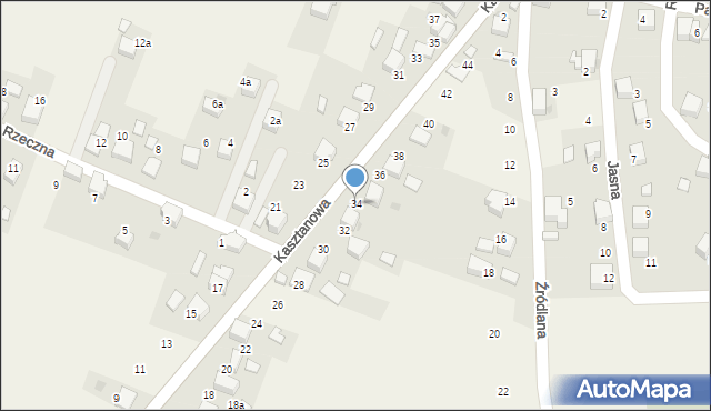 Płoki, Kasztanowa, 34, mapa Płoki