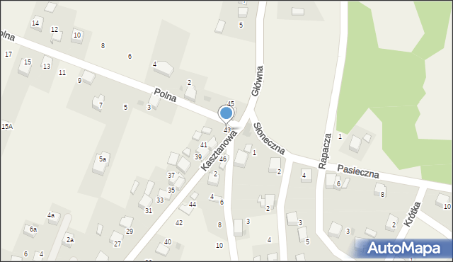 Płoki, Kasztanowa, 43, mapa Płoki