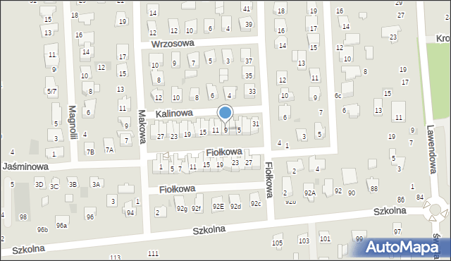 Płońsk, Kalinowa, 9, mapa Płońsk