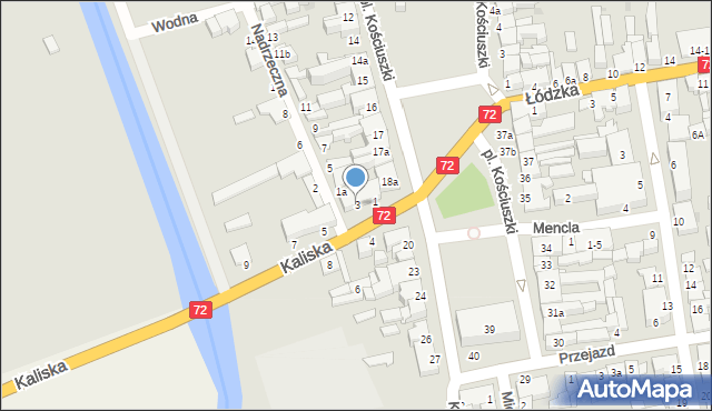 Poddębice, Kaliska, 3, mapa Poddębice