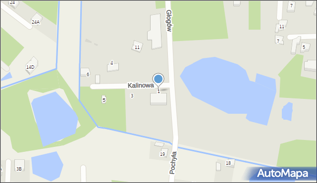 Podkowa Leśna, Kalinowa, 1, mapa Podkowa Leśna