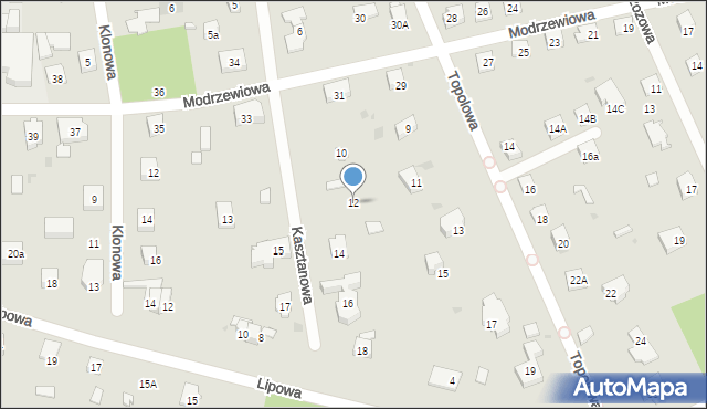 Podkowa Leśna, Kasztanowa, 12, mapa Podkowa Leśna