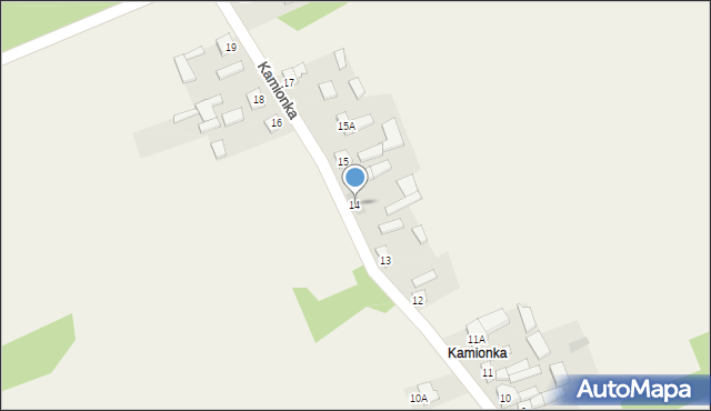 Podmielowiec, Kamionka, 14, mapa Podmielowiec