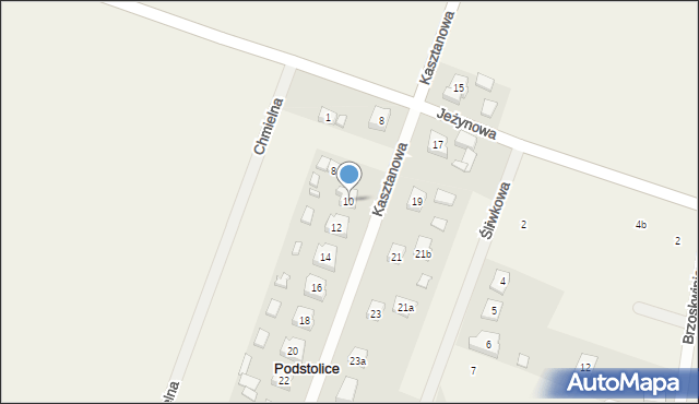 Podstolice, Kasztanowa, 10, mapa Podstolice