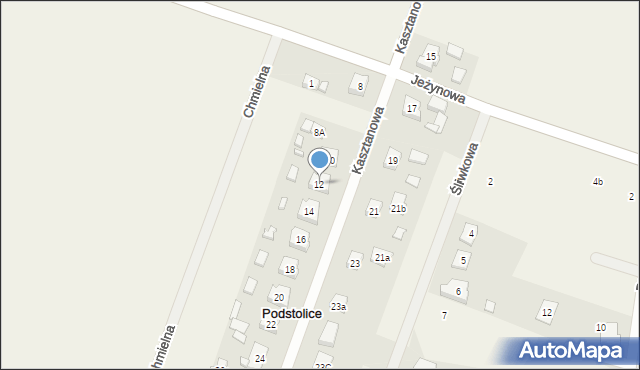 Podstolice, Kasztanowa, 12, mapa Podstolice