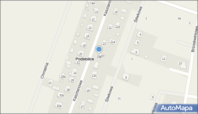 Podstolice, Kasztanowa, 23a, mapa Podstolice
