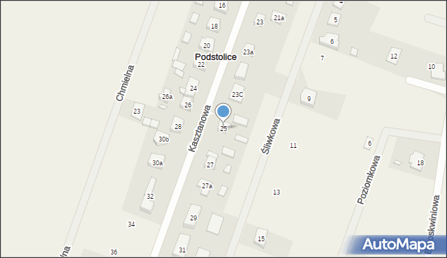 Podstolice, Kasztanowa, 25, mapa Podstolice