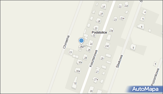 Podstolice, Kasztanowa, 26a, mapa Podstolice